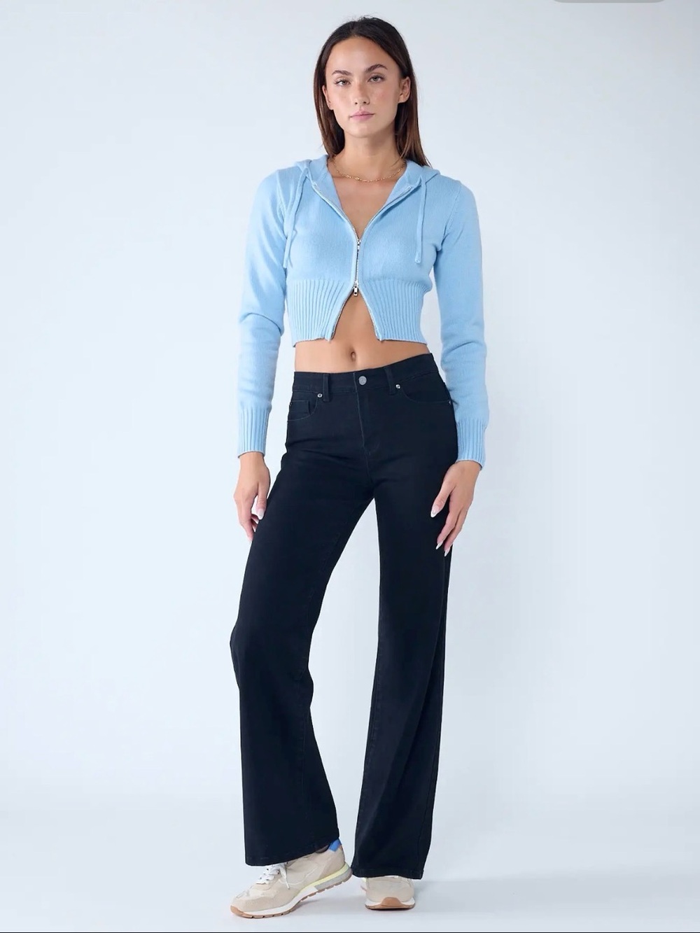 Enjean Black Wide-Leg Women’s Jeans